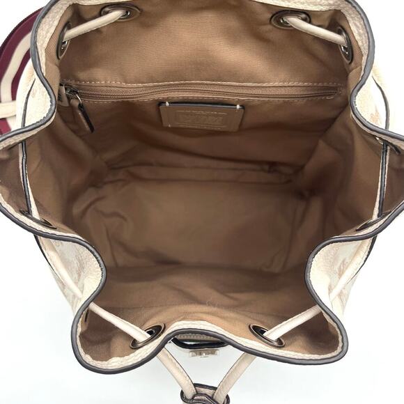 Coach Cream and Brown Backpack - Picture 10 of 14